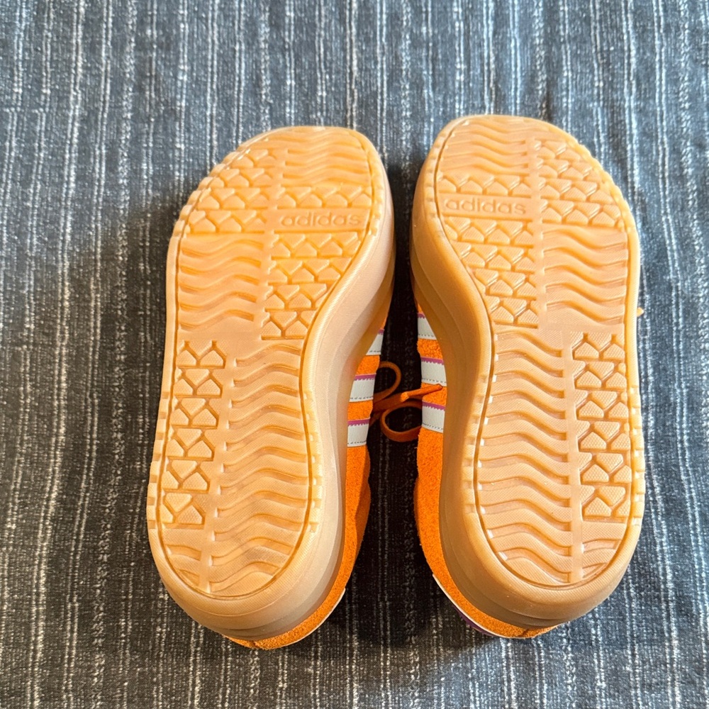 Adidas Women’s Platform VL Court Bright Orange and Light Blue Sneakers - Picture 7 of 7